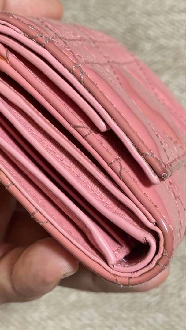 Dior ピンク 三つ折り財布 保存袋付き