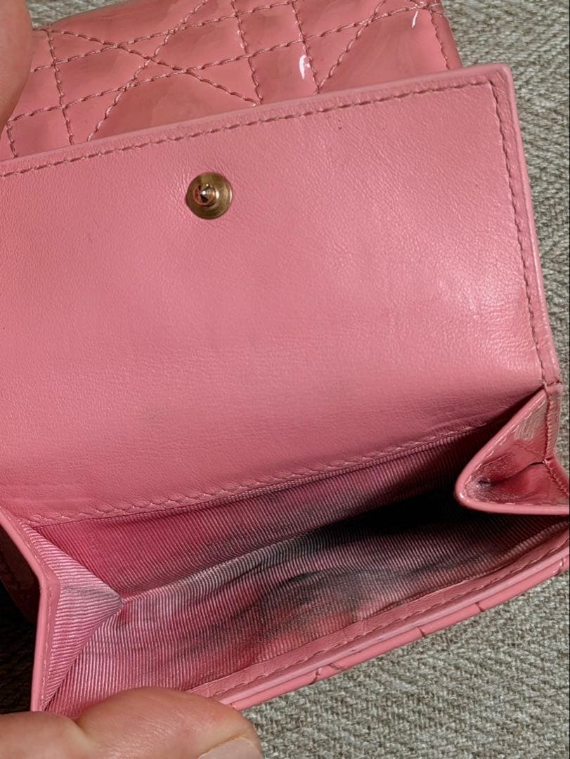 Dior ピンク 三つ折り財布 保存袋付き