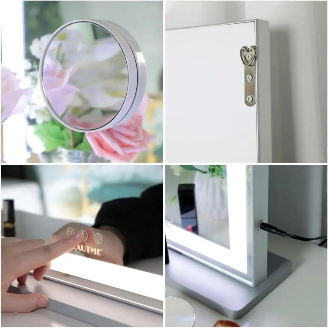 ANYHI 女優ミラー ハリウッドミラー ミラー(56.2x72cm,シルバー)