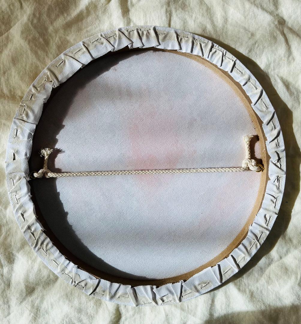 直径30㎝「空の様子２」油彩・絵画・原画・丸形・アートパネル