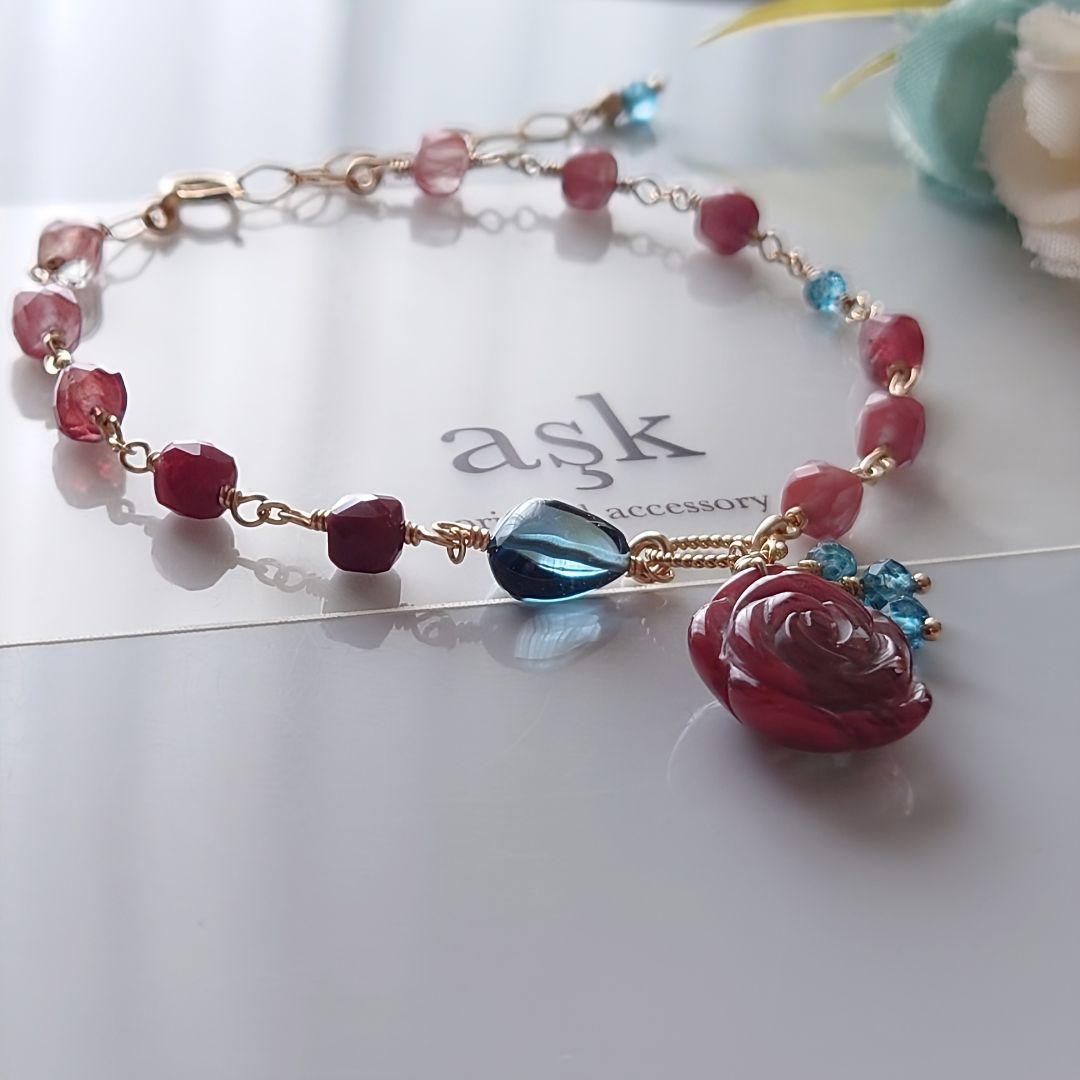 Kayaページ》14Kgf❩ 素敵✧*薔薇アンデシンのブレスレット