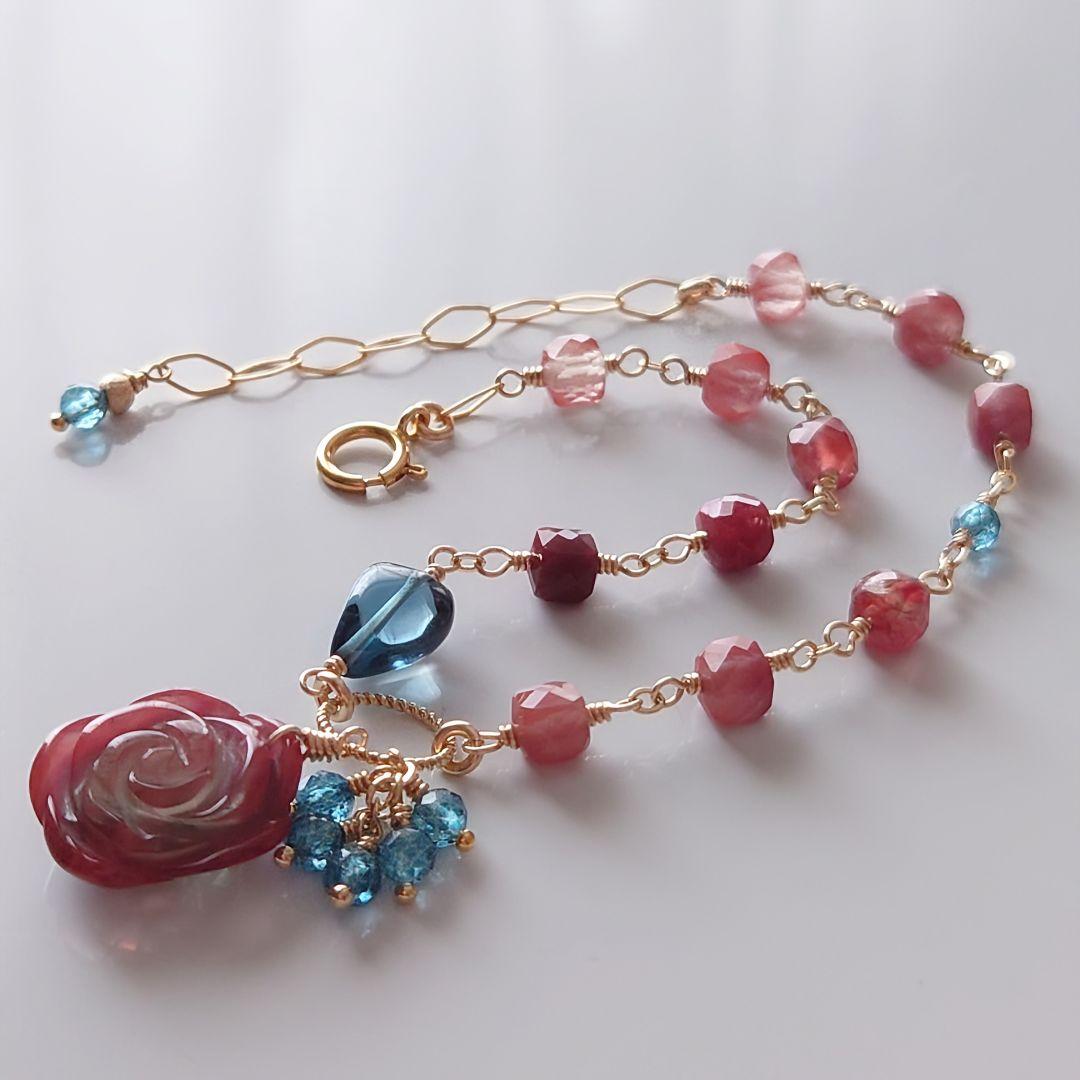 Kayaページ》14Kgf❩ 素敵✧*薔薇アンデシンのブレスレット