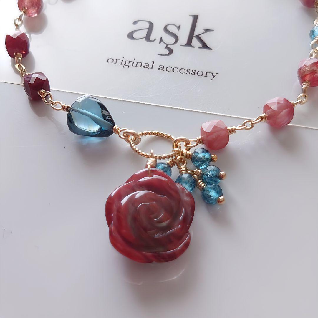 Kayaページ》14Kgf❩ 素敵✧*薔薇アンデシンのブレスレット