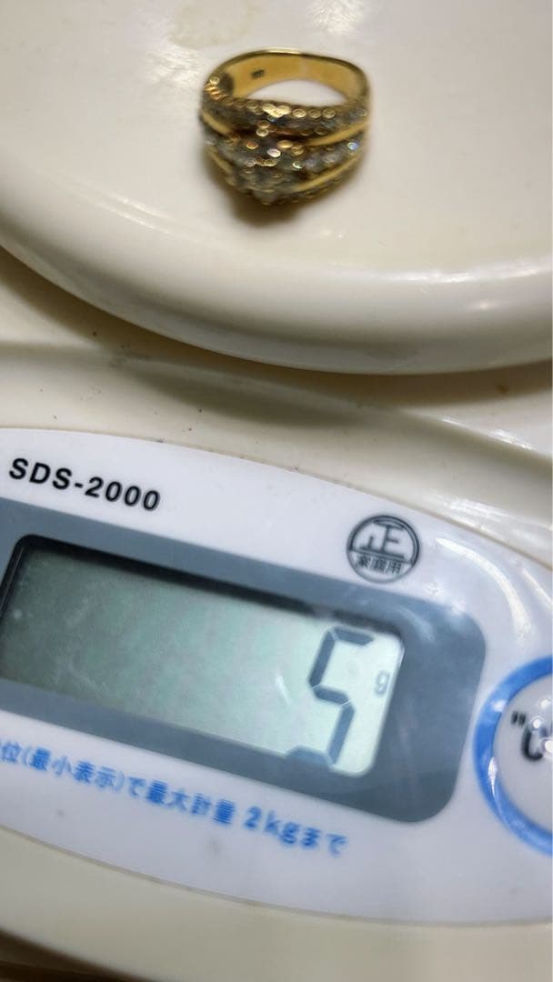 専用♡豪華 1ct フラワーモチーフ K18 天然ダイヤモンド ピンキーリング