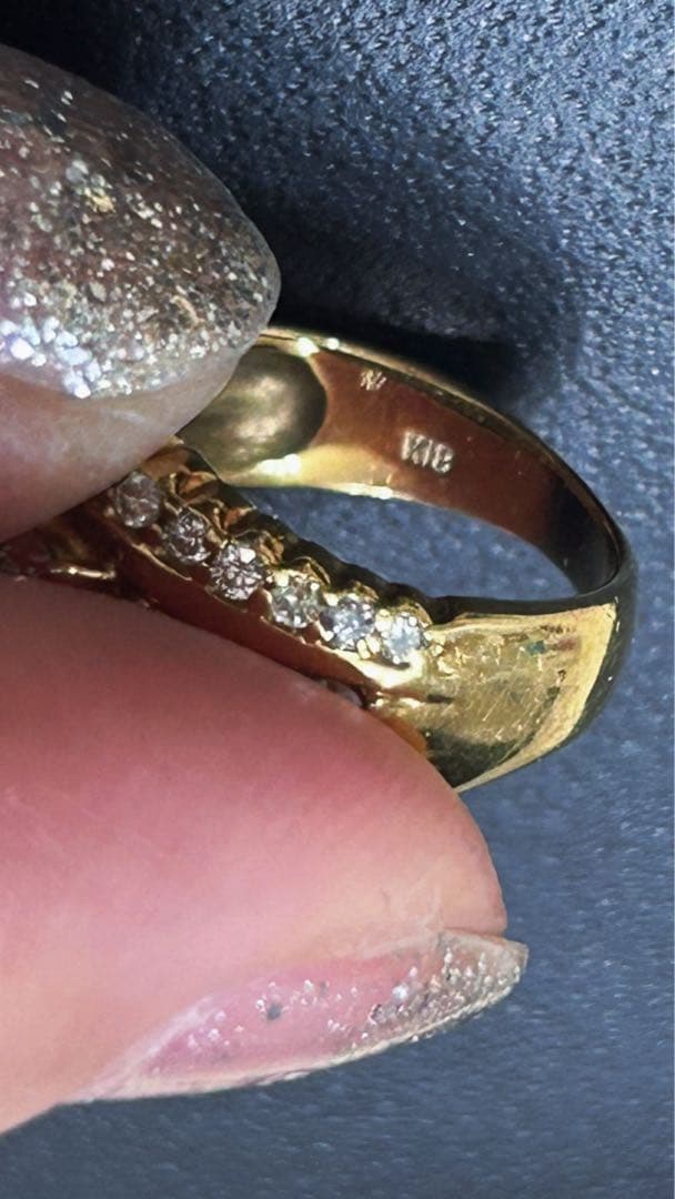 専用♡豪華 1ct フラワーモチーフ K18 天然ダイヤモンド ピンキーリング