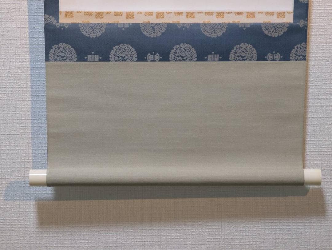 【真作】掛軸　禅語掛軸　一輪明月照禅心　一行書　墨蹟作品　禅語書　U126