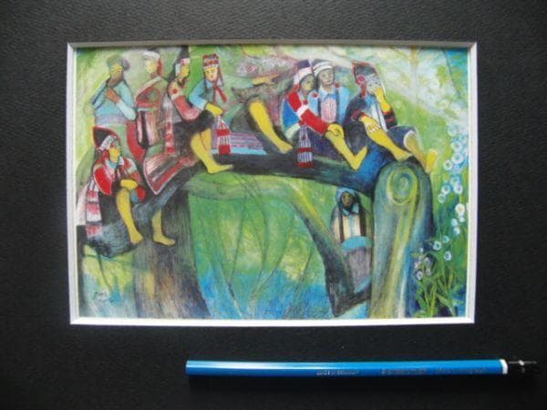 入江一子【緑陰】希少画集画、状態良好、新品高級額装付