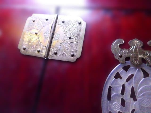 木製多機能収納ボックス 鏡付き