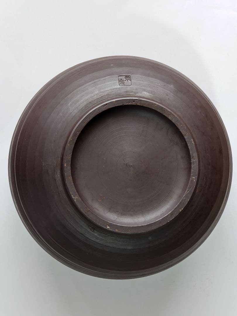 ♦万古焼 永楽造 茶道具 紫泥 建水 美術工芸品 アンティーク骨董品コレクション