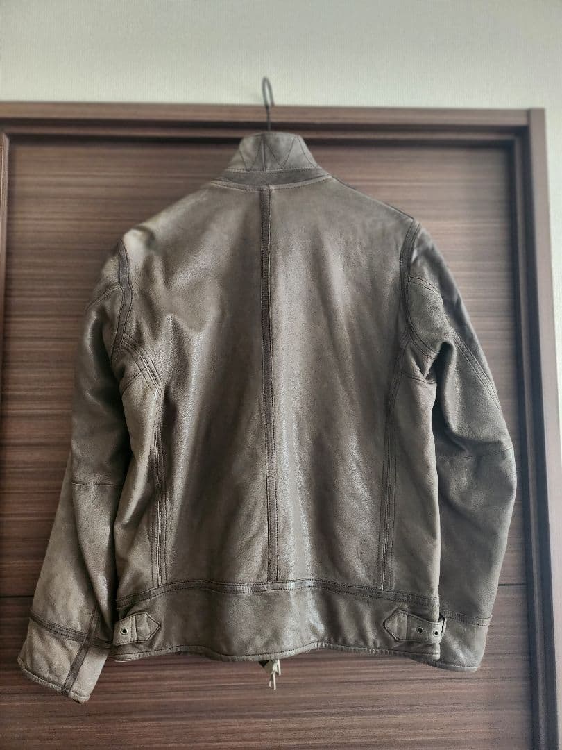 10月末までの限定値下　12000→9800ゴートレザーライダース　グレー