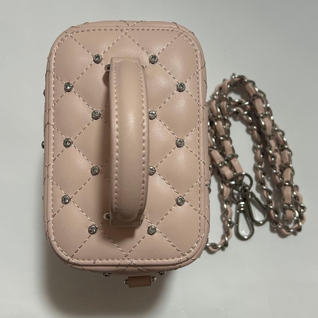 darich キルティングビジュースクエアミニバッグ ピンク