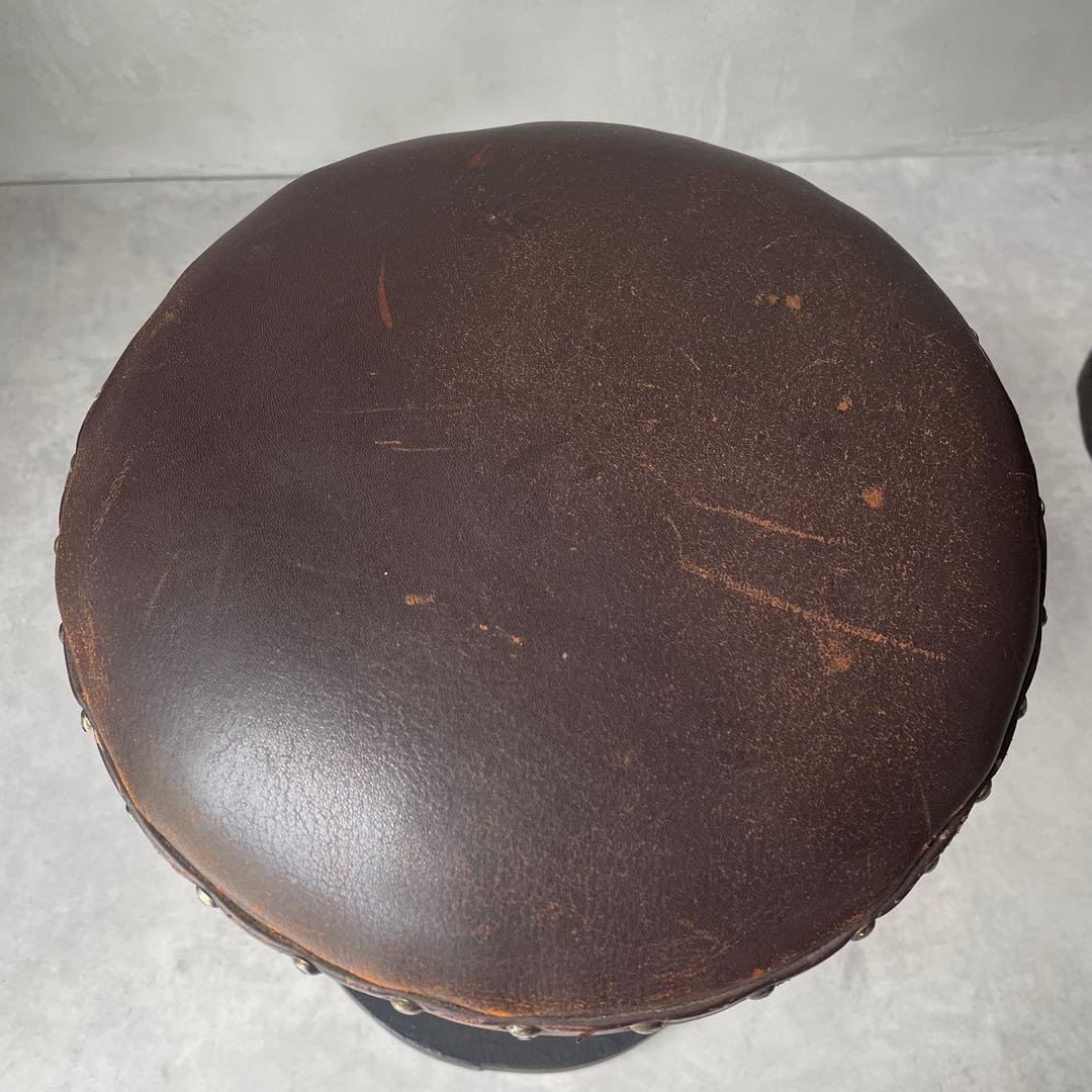 木製　木彫り　アフリカ　スツール　ガーゴイル　丸椅子　ヴィンテージ　民芸