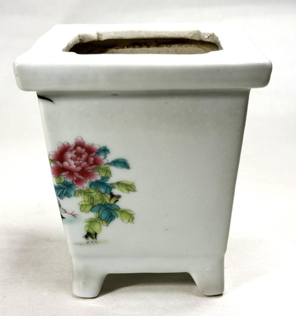 清 粉彩四角鉢 歴史唐物 琺瑯彩 伝世品焼物 ウブ品 入手困難 WWTT138