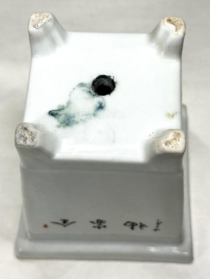 清 粉彩四角鉢 歴史唐物 琺瑯彩 伝世品焼物 ウブ品 入手困難 WWTT138