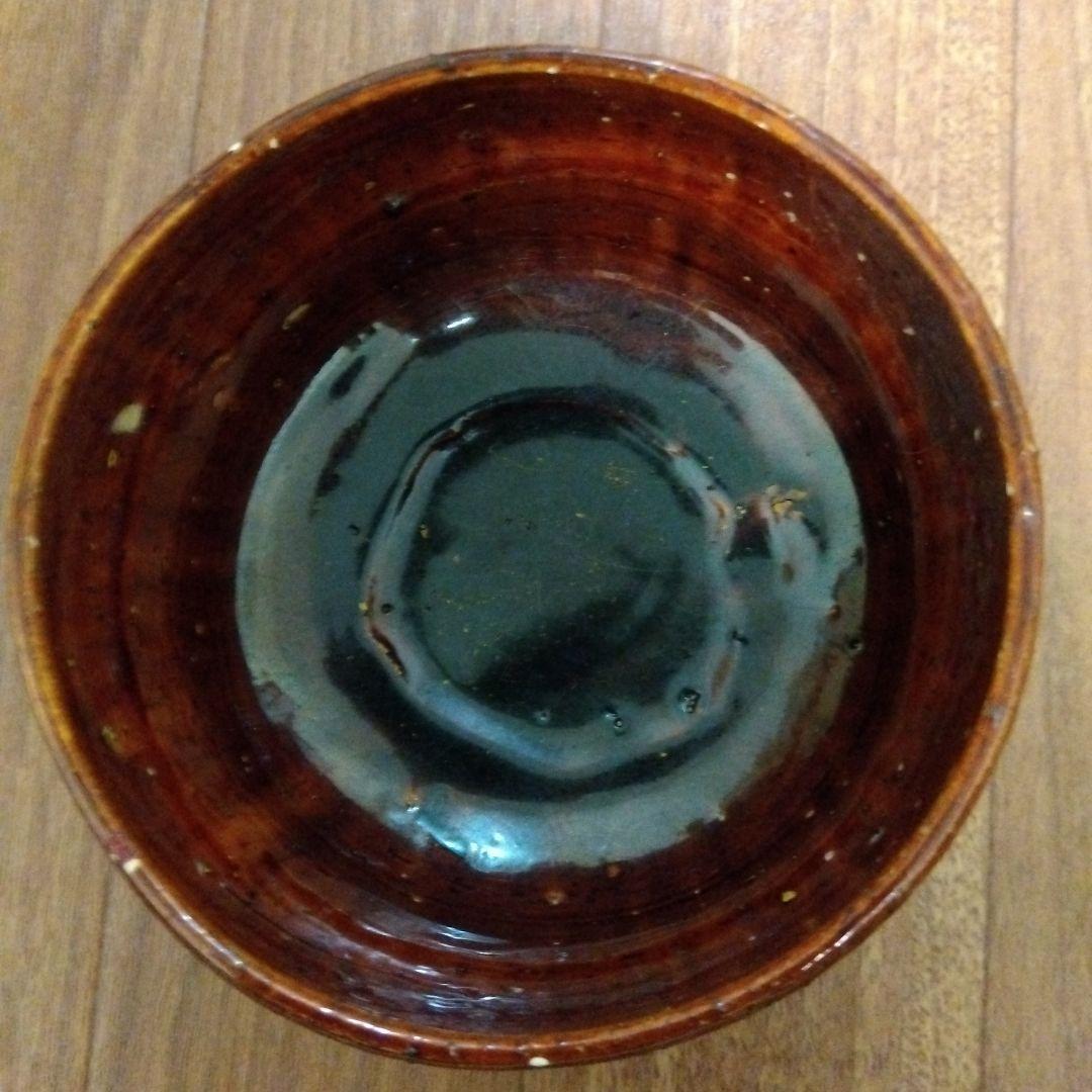 【レア】大樋焼 茶道具 茶碗 飴釉茶碗 茶器 茶道 大樋焼き 茶色 緑色 抹茶色