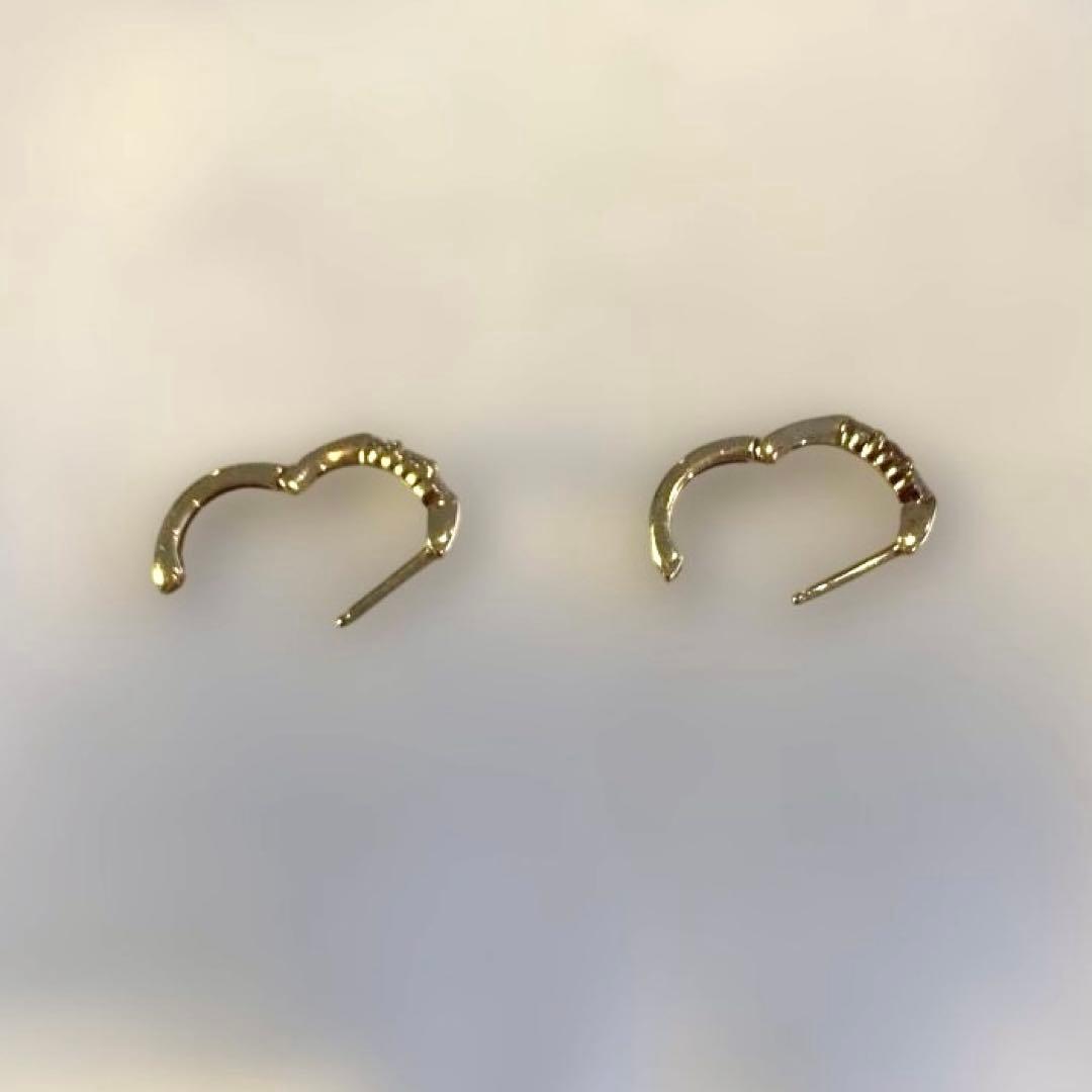 ジュエリーツツミ K18 YG ダイヤモンド フープピアス