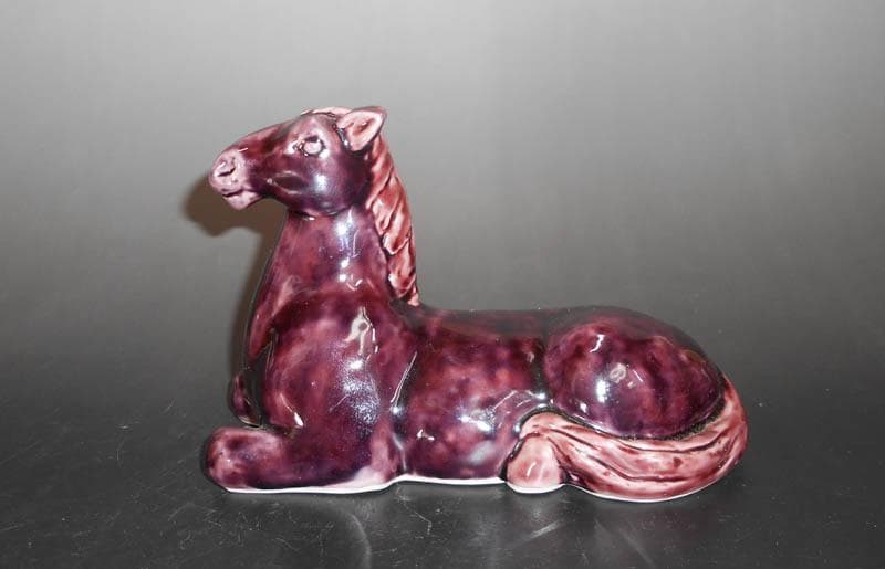 九谷焼　二代　徳田八十吉 午　馬 フィギュリン　置物 共箱 文化勲章　2307