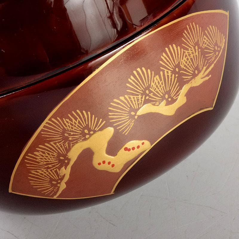 茶道具　雅康作　松竹梅蒔絵　平棗　共布共箱　V　8818