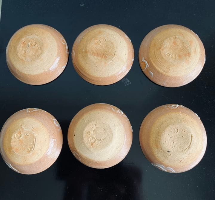 手塩皿6枚組　鉄絵文様　杉本立夫　号は泥牛　　京都大吉主人　懐石