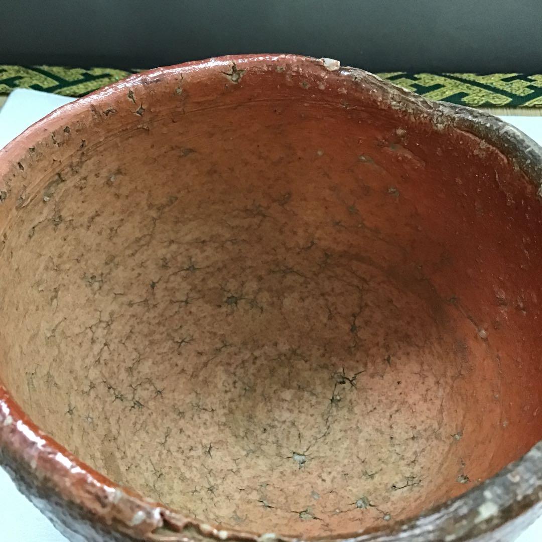 茶道具　火色茶盌　銘　大原路ト号　山田健吉作　妙玄斎書付　栞　共箱　S269CW