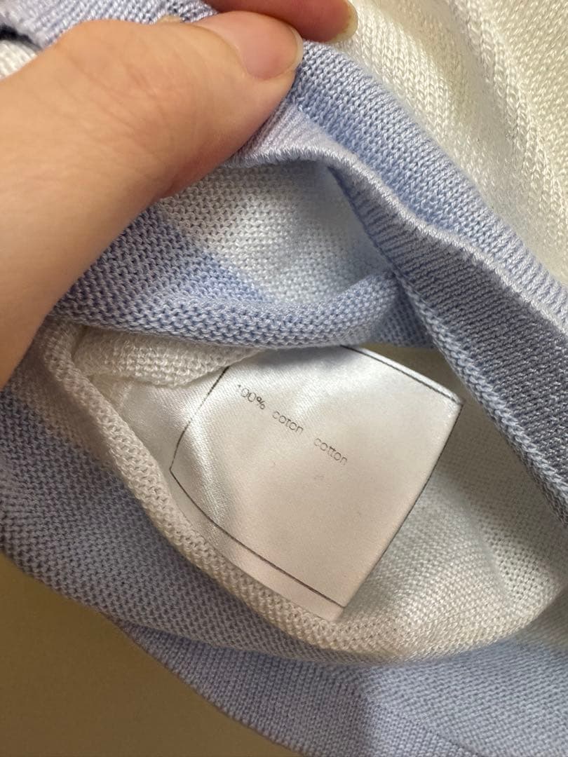 ヴィンテージ　CHANEL タンクトップ　トップス　ライトブルー　ホワイト