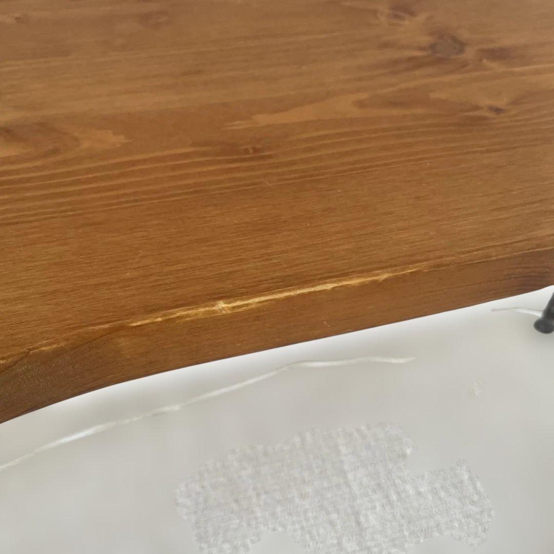 ロウヤ　l字デスク　アンティーク風　アイアン脚　幅140センチ