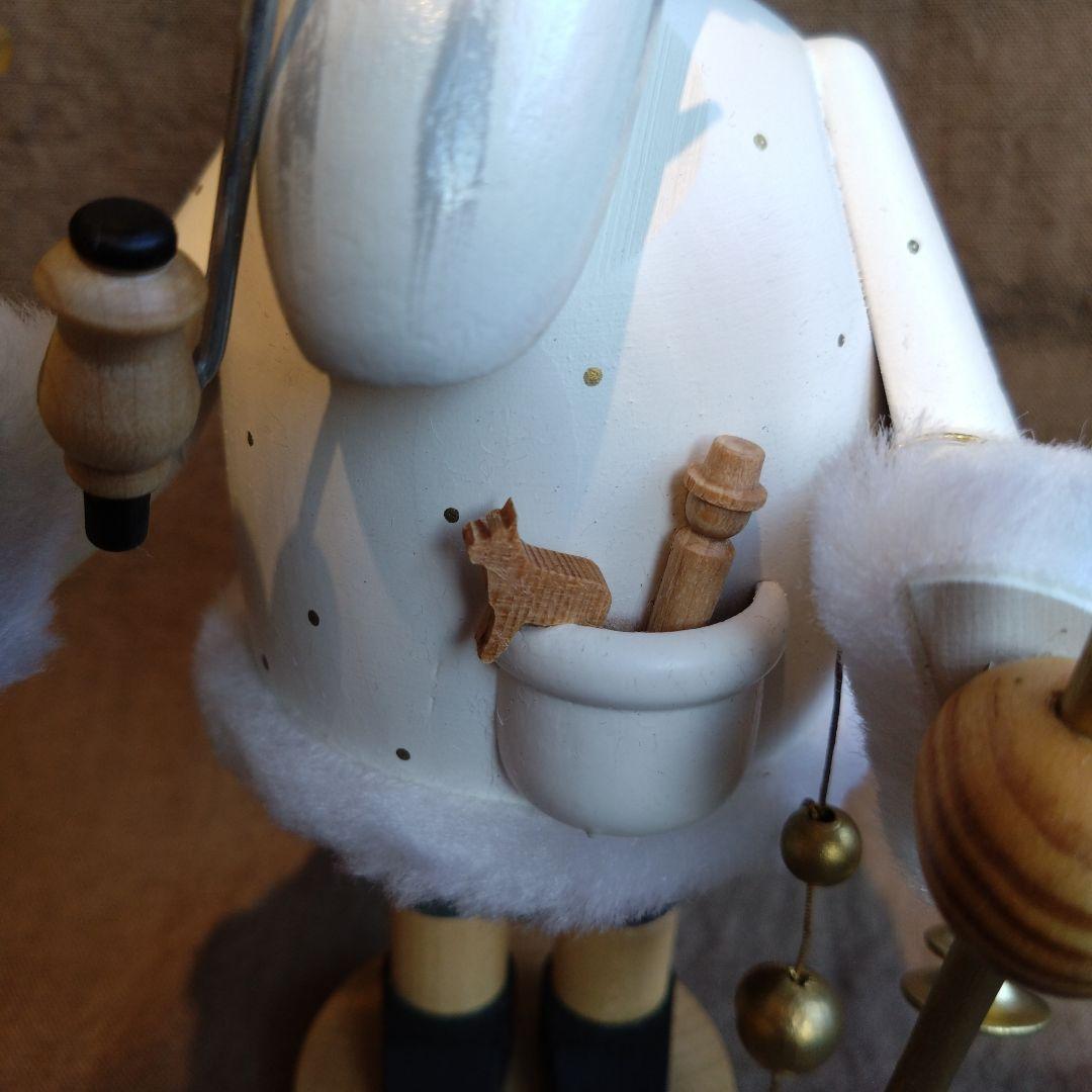 木製サンタクロース 置物 ベル付き