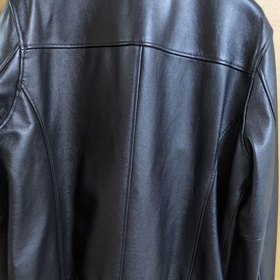黒 シングルライダースジャケット 5XL 本革