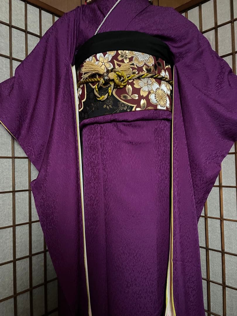 振袖着物やまとフルセット濃いめ紫