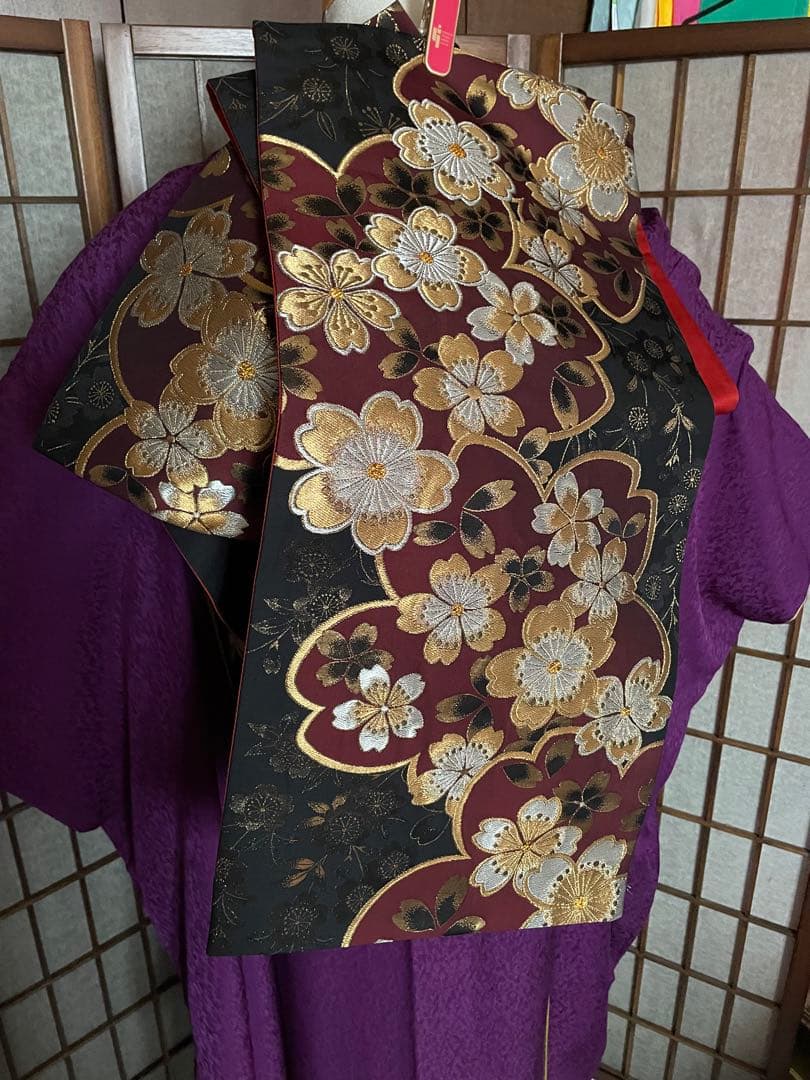 振袖着物やまとフルセット濃いめ紫