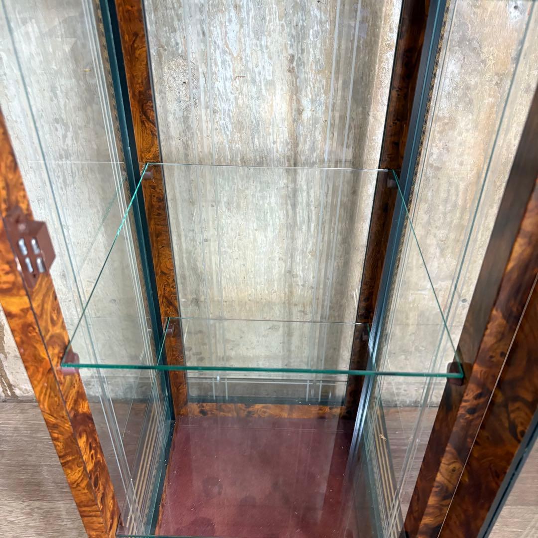 イタリア製　大理石トップ　4面ガラス　キュリオケース　コレクションケース　飾り棚