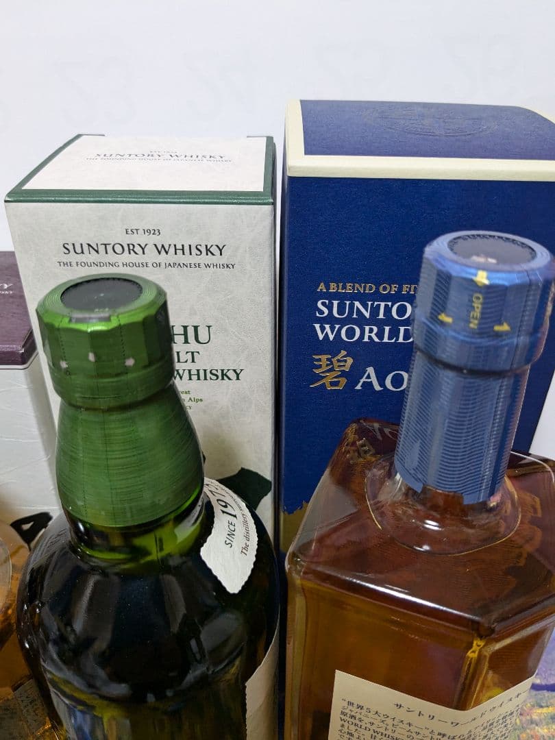 サントリー山崎NV，白州NV，響JH，碧Ao， 4本セット。箱付き。新品未開封。
