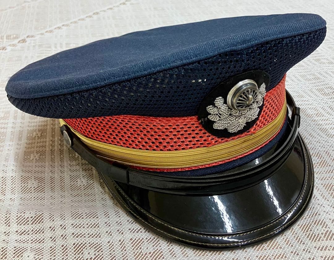 当時物 国鉄 助役制帽◆鉄道 帽子 3号形◆日本国有鉄道 記名あり そ
