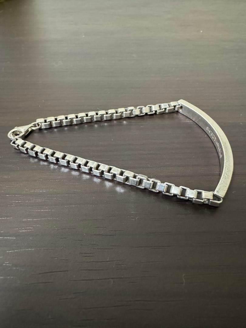 Tiffany ベネチアン　ID シルバーブレスレット　925 バー