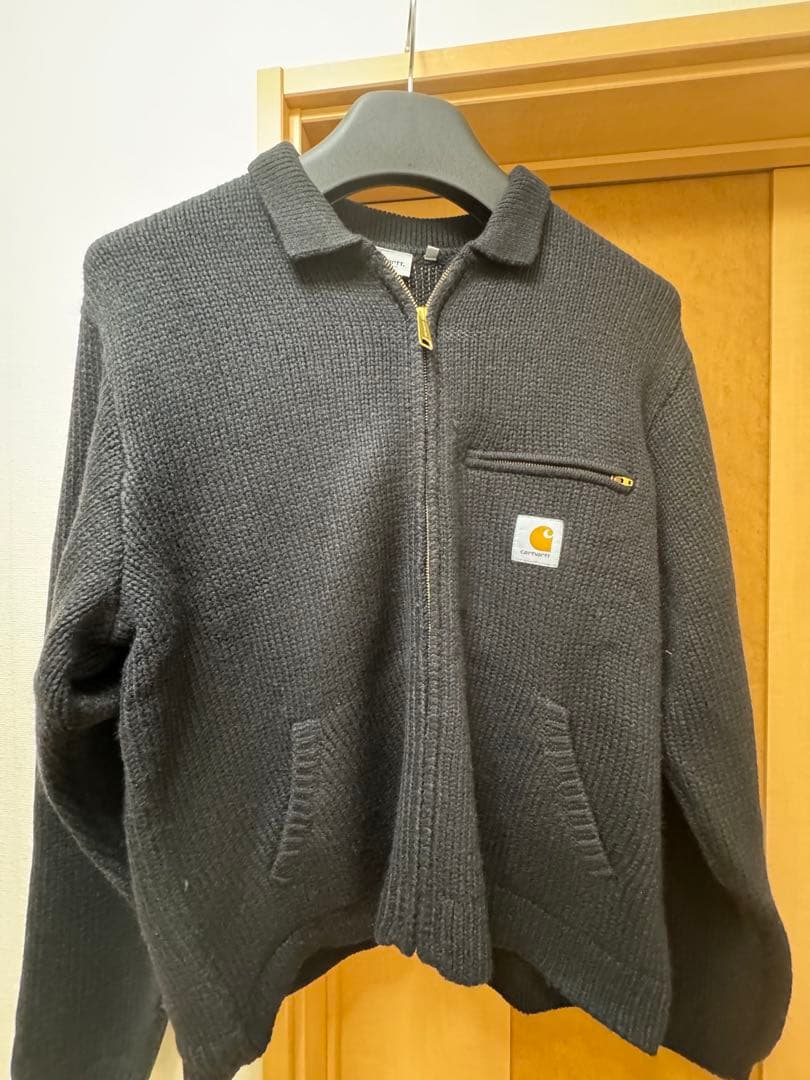 未使用品　今大人気のCarhartt デトロイトニット黒 ジャケット