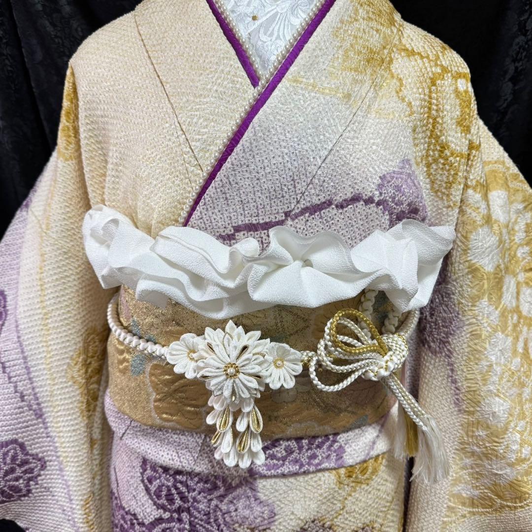 藤娘きぬたや　美品　総絞り　本絞り　名品　牡丹　逸品　フルセット　振袖　振り袖