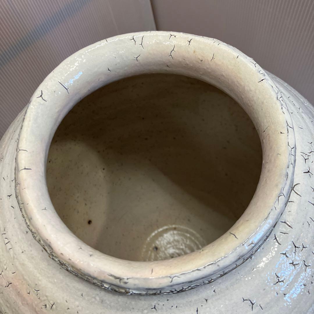 華道道具　花器　粉引壺　伊藤雄志　造　共箱　栞　S85KT