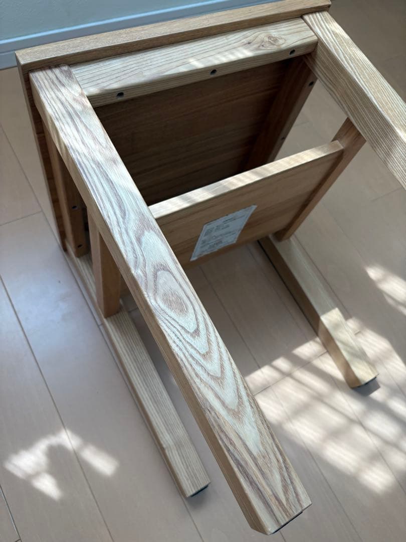 無印良品 木製サイドテーブルベンチ　タモ材　廃盤品