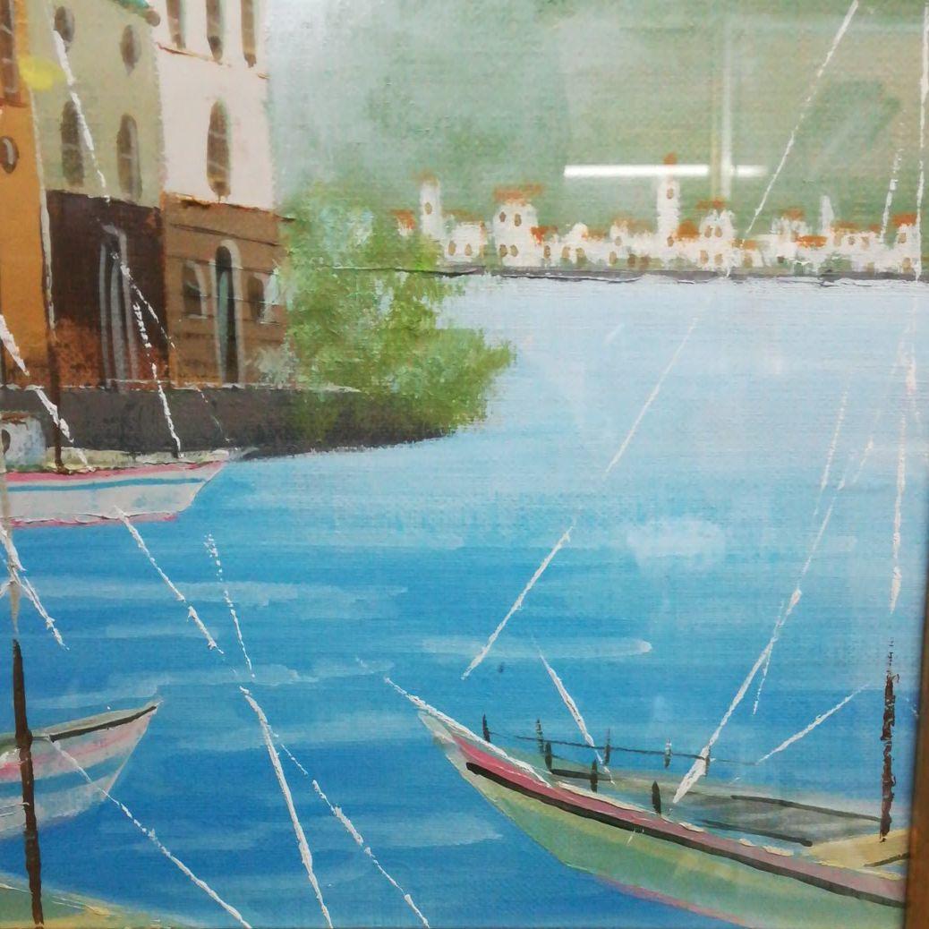 額装　額絵　風景画　フィレンツェ　油彩　織田まりこ