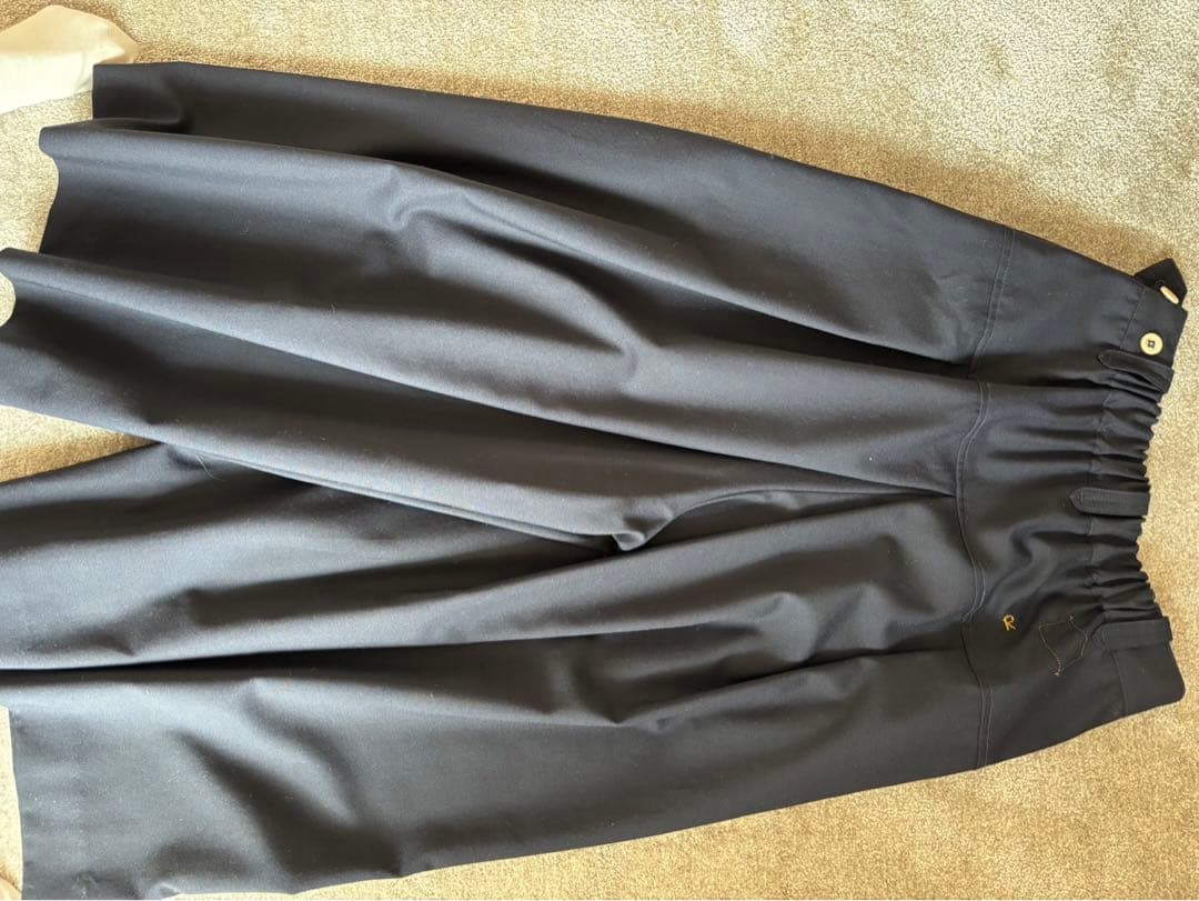 【45R】梳毛ウールのロングキュロットスカート