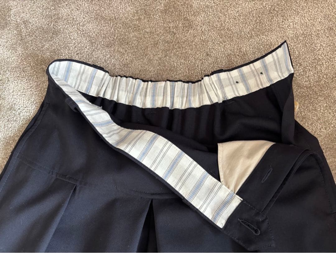 【45R】梳毛ウールのロングキュロットスカート