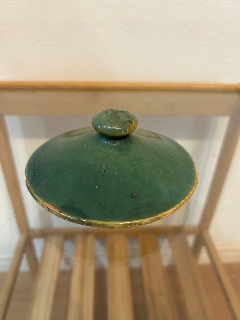 値下げ❗️明治頃　伊賀焼　青地土瓶　骨董品