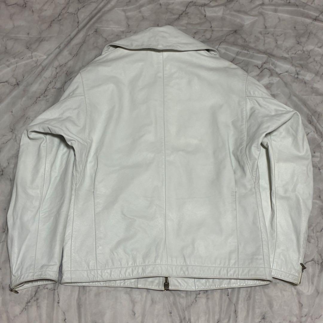 KATHARINE HAMNETT LONDON 本革 牛革 ライダース 白