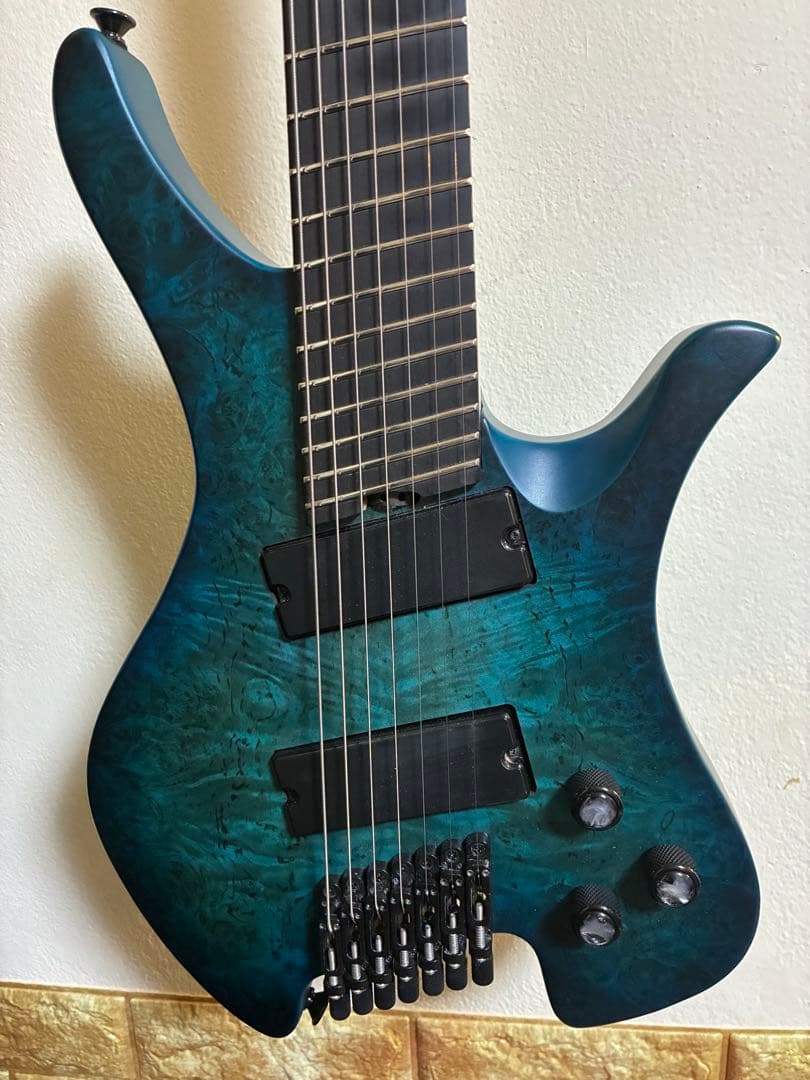gfc 7弦 オーダー ヘッドレスギター 青緑