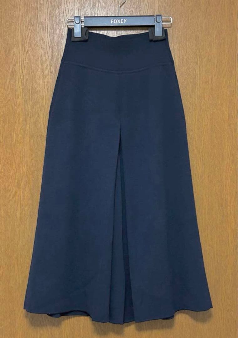 FOXEY NEWYORK ニットワイドパンツ ガウチョ ミッドナイト