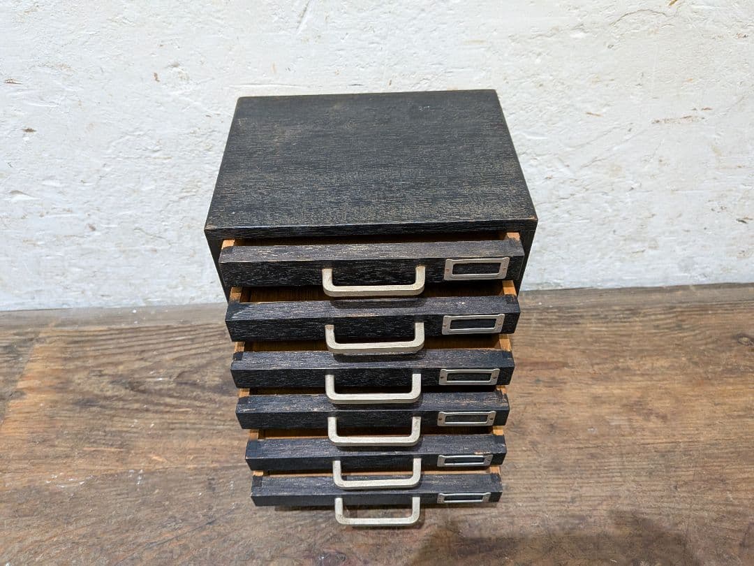 1114 ビンテージ　収納6杯　小引き出し　小物入れ　工業系　ケース　レトロ