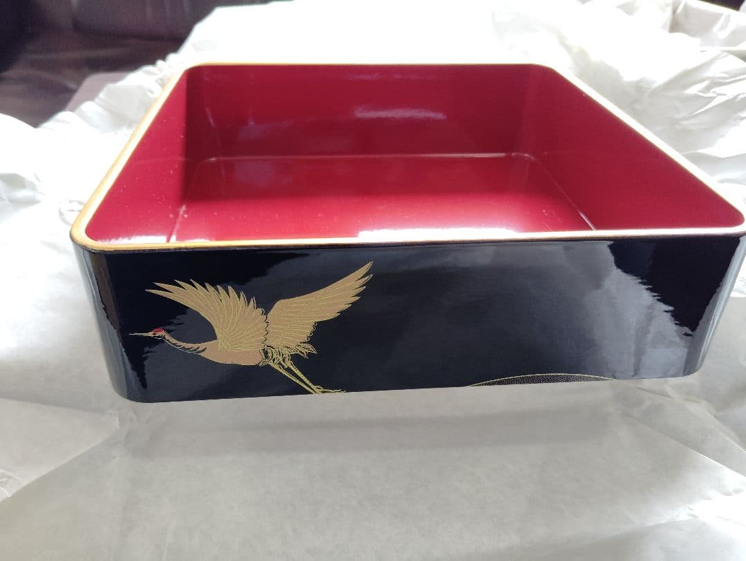 漆器 重箱 三段（鶴）No.2