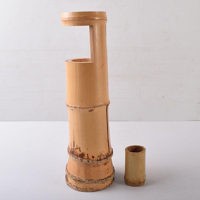 茶道具　竹器師　西川媒玄作　竹花入　銘春霞　前大徳　藤井誠堂極め箱　VR8726