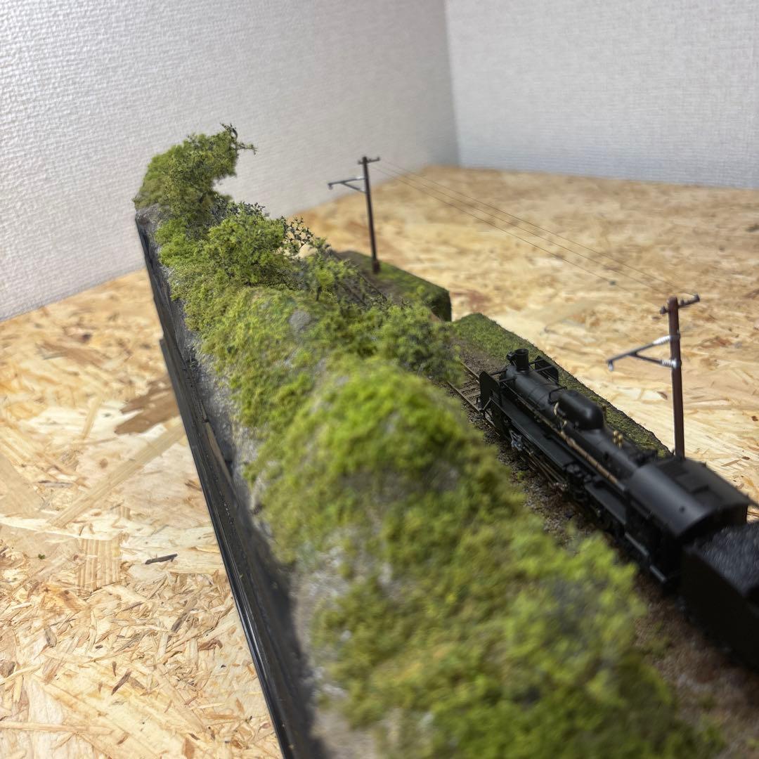 【ケースあり】Nゲージ 撮影背景 保管用ジオラマ -樹々の傍らを走る線路-