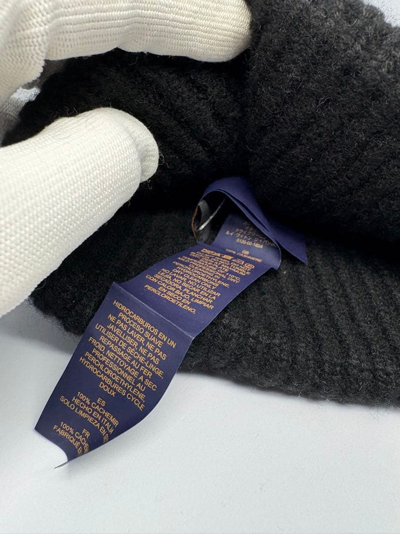 【美品】LV　ルイヴィトン　ビーニー　LVスパーク　カシミア100　ニット帽　黒